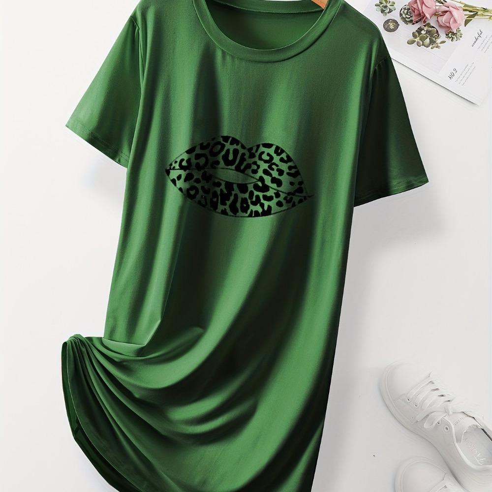 Casual Women Nightdress Short Sleeve Sleepwear Dresses Loose Fit Nightwear Home Clothes Nightie Loungewear Dresses