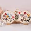 Flower Embroidery Starter Kit DIY Cross Stitch Set Beginner Wreath Printed Sewing Art Craft Painting Home Decor Needle Art