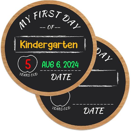 First and Last Day of School Chalkboard Sign 10.2  Double Sided Back to School Board for Kids Girls Boys Reble My First Day of Preschool Kindergarten