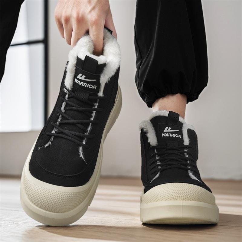 Warrior Cotton Daily Commuting Trendy Versatile Fashion Classic Snow Boots Men boots Black WXP(WZ)-264503M