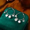 Minimalist Cool Metal Star And Heart Earrings Women's Unique Design Ear Drops