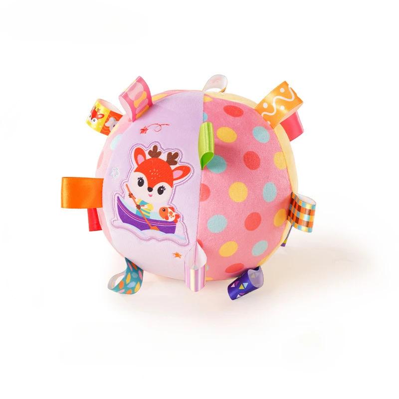 Baby Rattles Toys Soft Plush Hand Rattles Hand Grip Ball Animal Pattern Rattles Shaker for 3 6 9 12 Months Infants Newborn