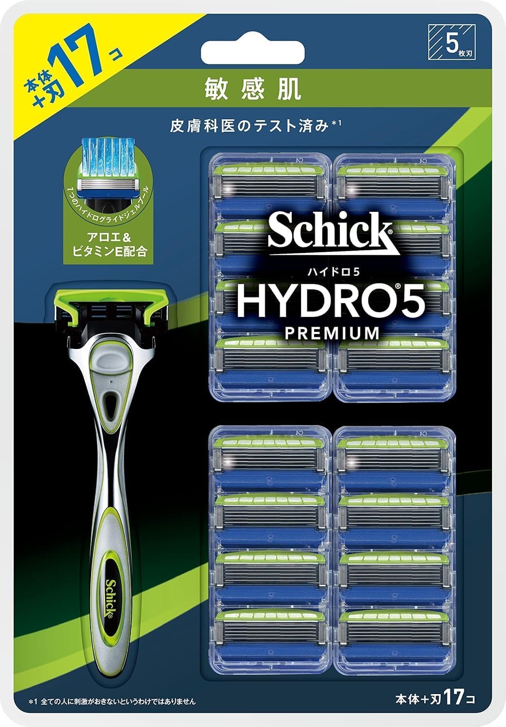 

Hydro 5 Premium Sensitive Skin Club Pack (Holder with Blades + 16 Replacement Blades) Men s Silver Razor
