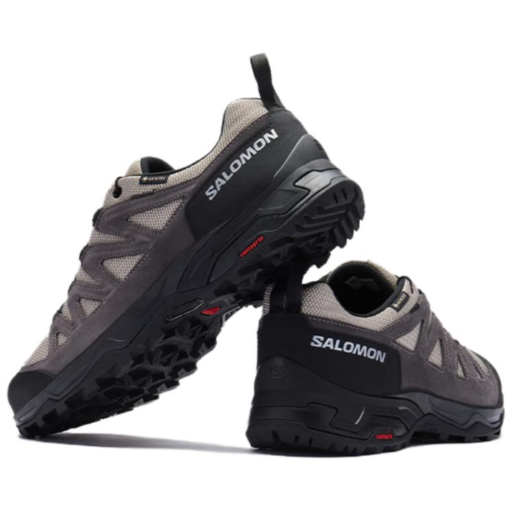 SALOMON X Ward Leather Gtx Round Toe Lace-Up Low-Top Outdoor Functional Shoes Men Shoes Khaki 471821