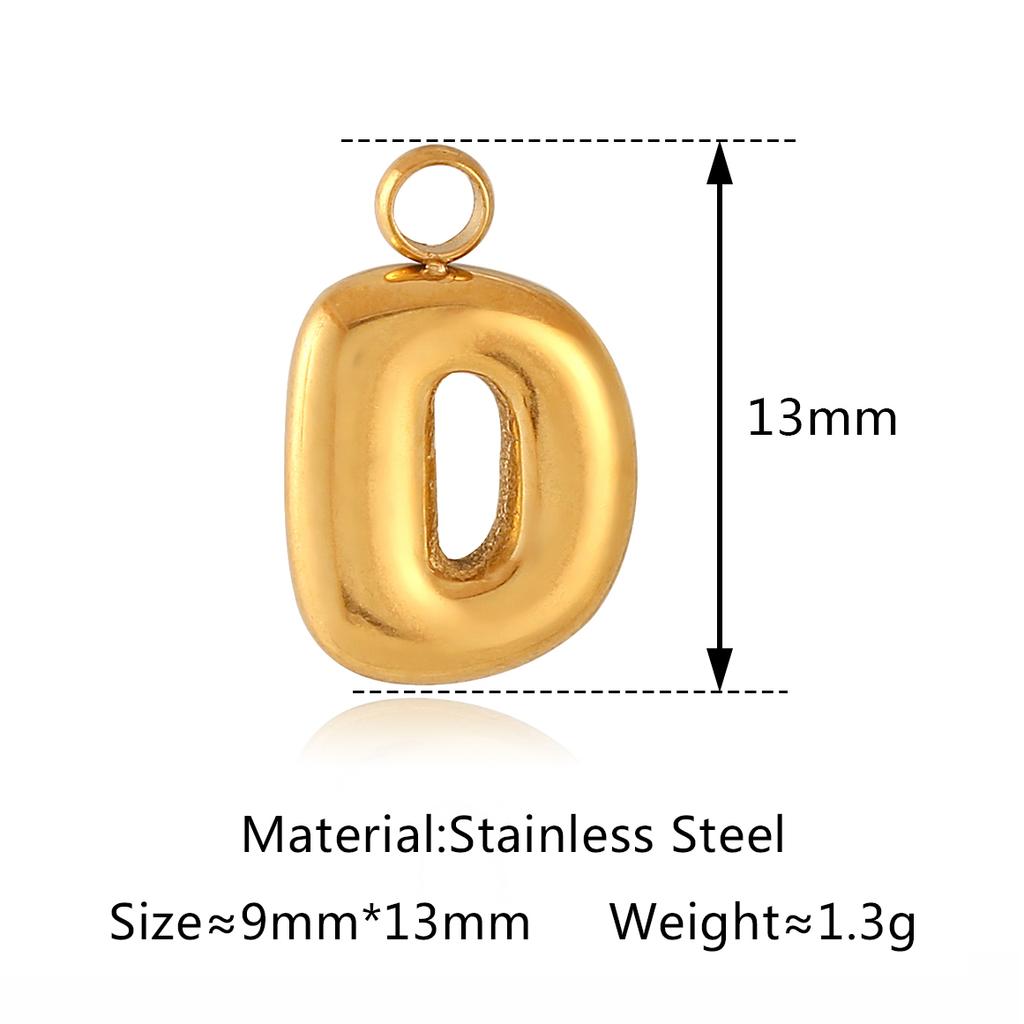 3Pcs Bubble Letter Charms Fadeless Gold Color PVD Plated Balloon Alphabet A-Z Pedant DIY Initial Necklaces Women Jewelry Making