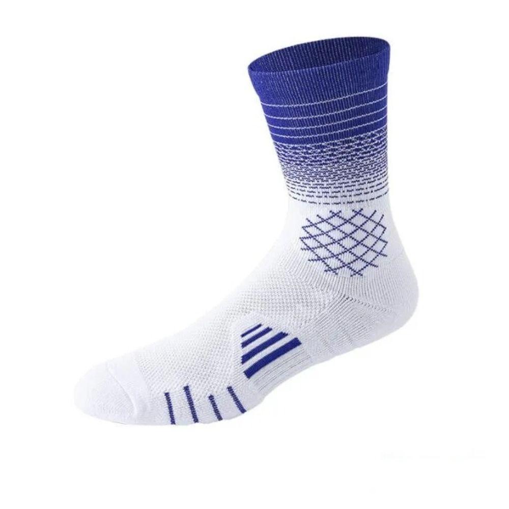 Tennis Fast-drying Sport Socks Anti-slip Fashion Middle Stockings Breathable Gradient Color Basketball Football Socks Riding