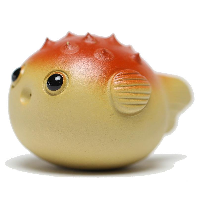 

Yixing Zisha Cute And Fun River Dolphin Tea Pet Traditional Tea Games Tea Figurine Play Toys Tea Statue Ornaments Workmanship