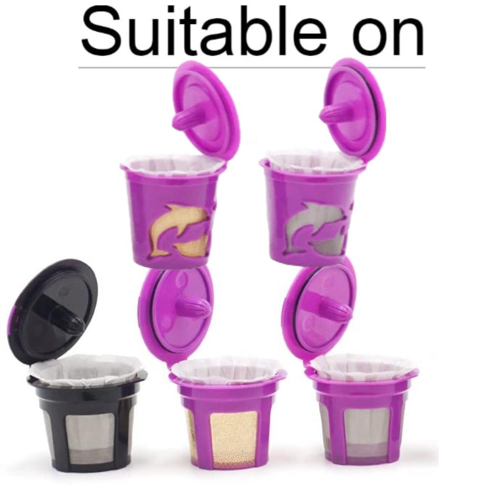 i Cafilas [FP] Disposable Paper Coffee Filters Cups Compatible for K Series Pods Coffee Machine(100 Filters) (White Wood)