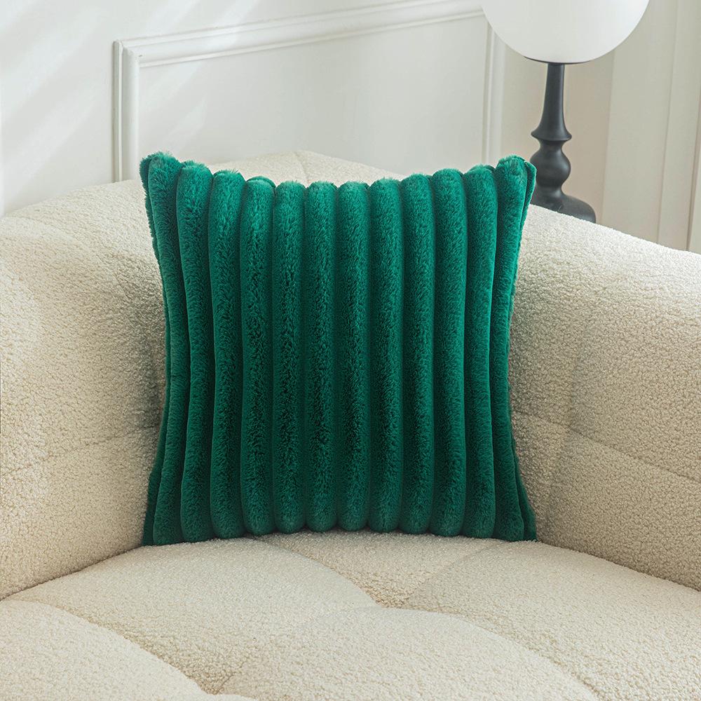 Autumn and Winter Short Plush Pillow Long Hair Vertical Rabbit Fur Soft Pillow Cushion Living Room Bedroom Sofa Pillow Cover
