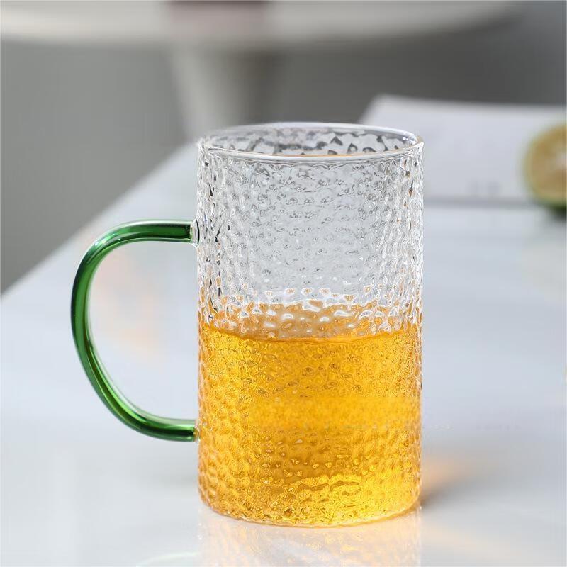 Creative Hammered Glass Mug with Handle