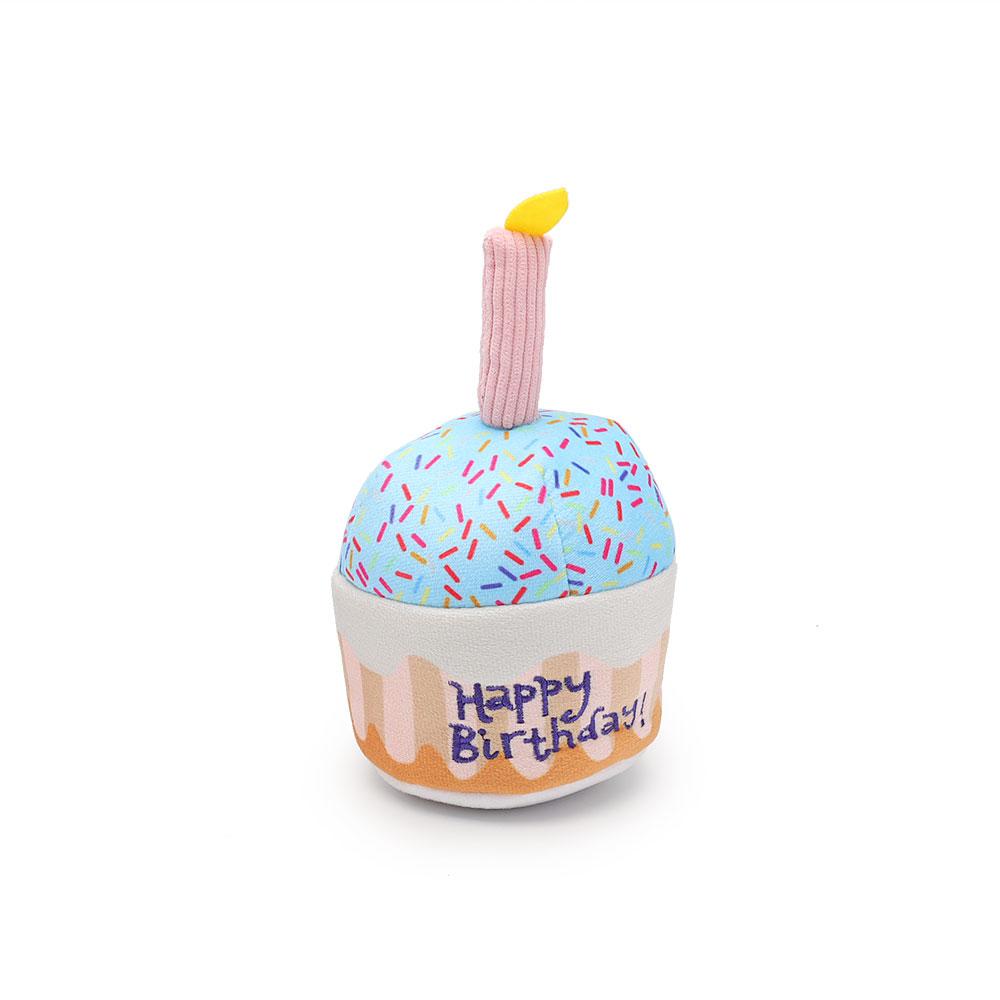 

Cake Dog Toy Plush Birthday Cake Play Interactive Chew Celebration Squeaky Soft Cupcake Pet Toy
