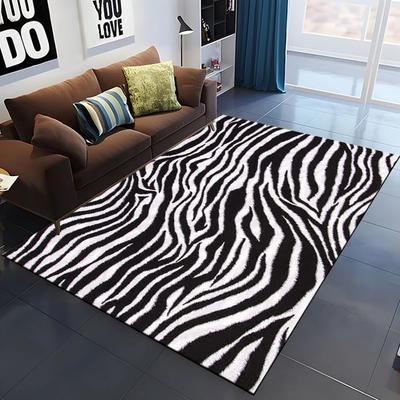 Zebrastreifen Bereichsteppich Tierhautdruck Fußmatte Afrikanische Wildtiere Tierteppich für Schlafzimmer Spielzimmer Wohnzimmer Weiche Bodenmatte