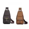 New Multi-Functional Men's Chest Bag PU Leather Crossbody Bag, Large Capacity Shoulder Bag,for Phone, Power Bank & Keys
