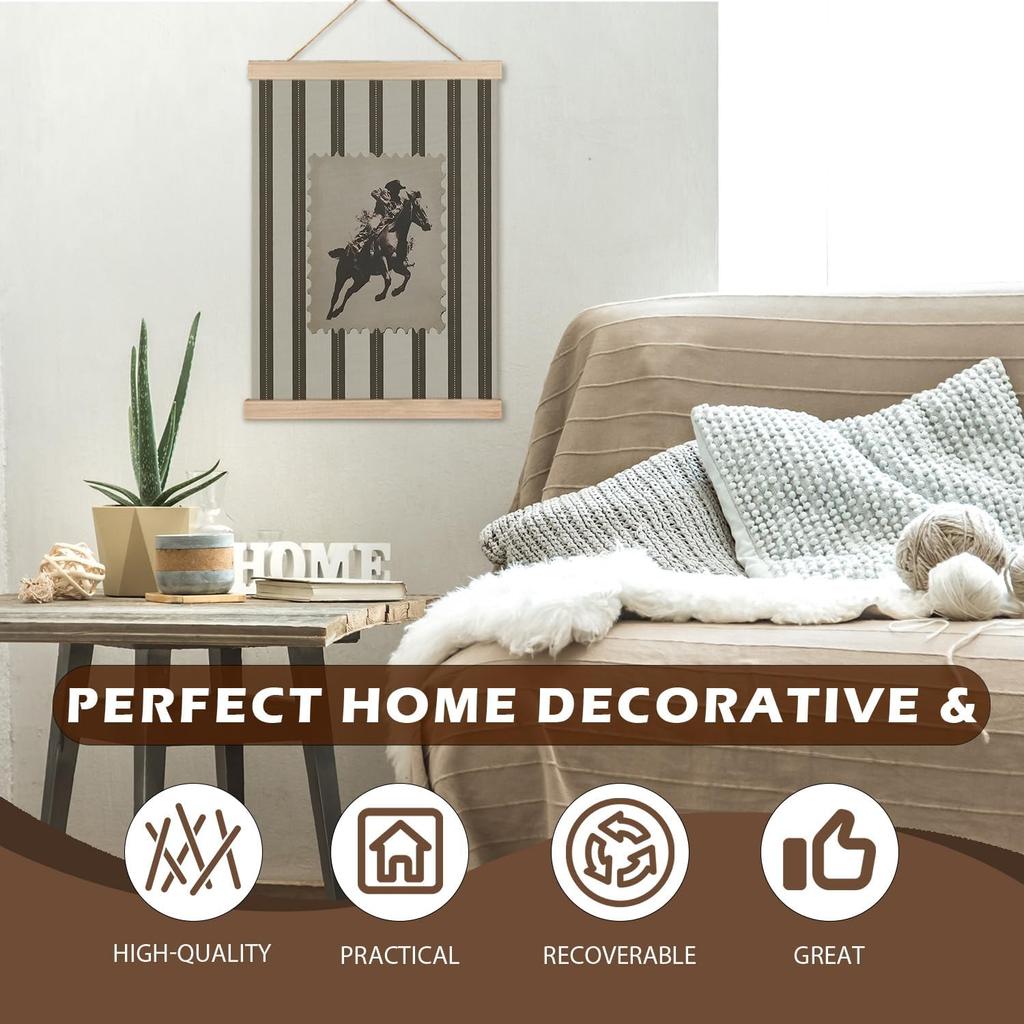 LZYRF Vintage Western Cowboy Wall Art Poster Framed, Western Room Decor, Rustic Country Wild West Horse Rodeo Cowboy Canvas Prints Wall Decor for