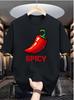 Unisexs Spicy Chili Pepper Tee Korean Graphic Pixel Streetwear Summer TShirt