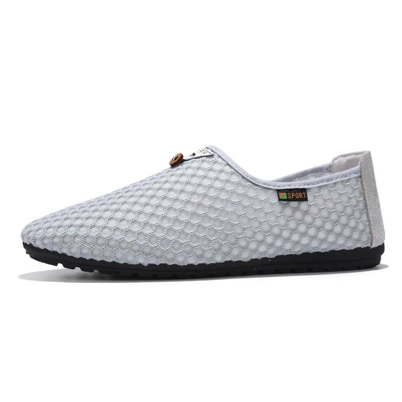 Summer shoes men's Korean version trend breathable canvas shoes men's casual shoes versatile lazy shoes mesh Doudou shoes men