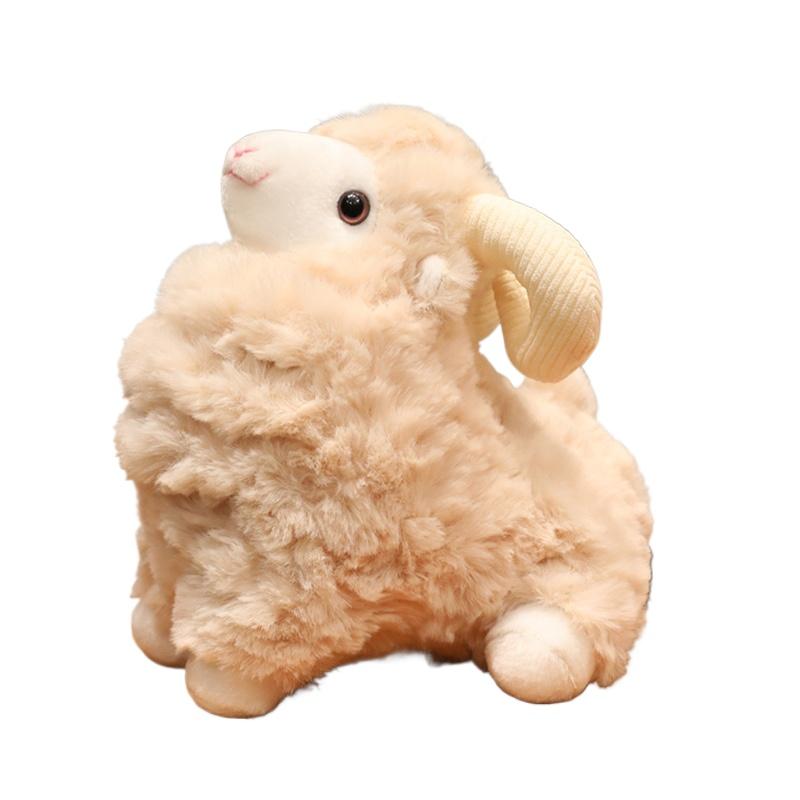 22 см Каваи Мультяшная Милая Симуляция Аниме Лесное Животное Овечка Игрушка Детская Милая Овечка Животное Ручная Работа Кукла Фестивальный Подарок 22cm светло-желтого