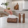 Elegant Facial Tissue Cover for Bedroom Box Holder, Natural Wood Storage Organizer, Decorative Rectangular Practical Napkin Holder Living Room