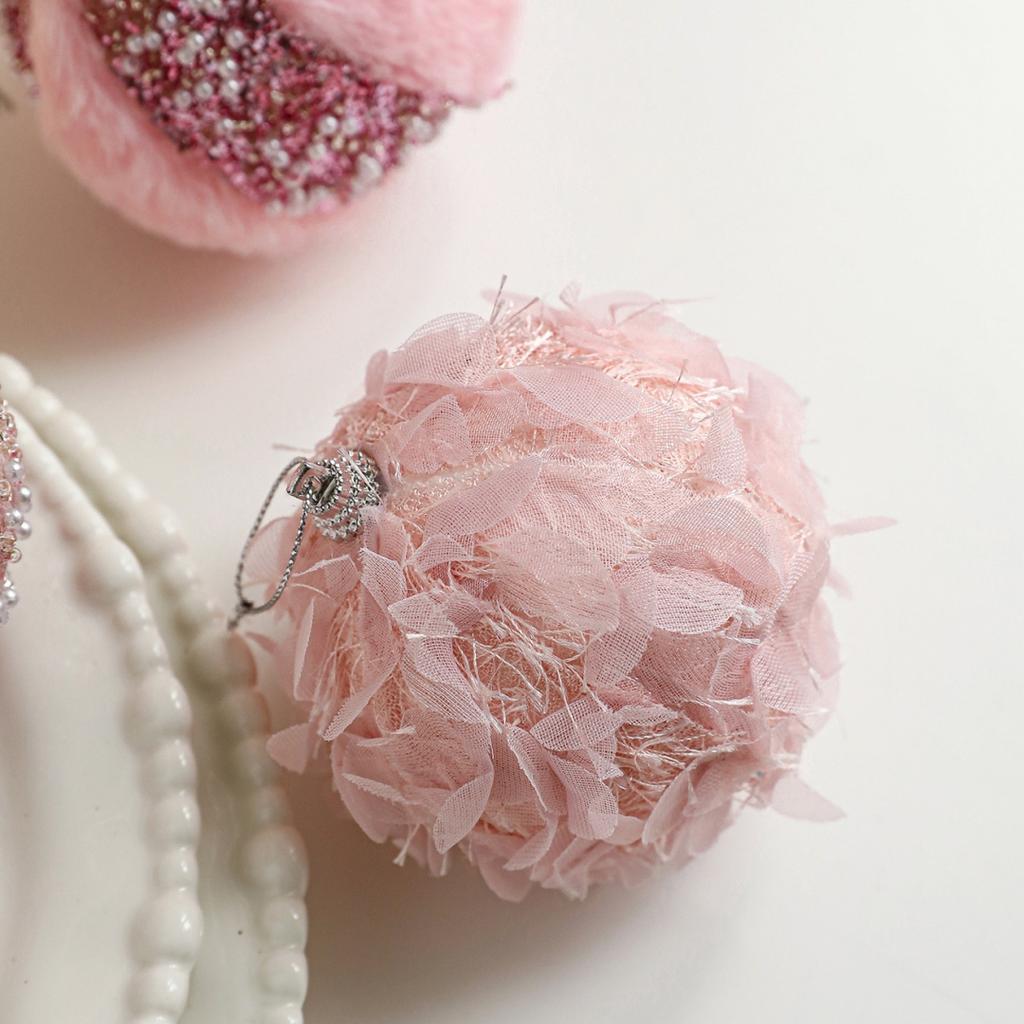 Christmas Tree Ornament Unique Pink Fluffy Christmas Ball Christmas Ball Decoration Modern Holiday Ornament For Festive Holiday