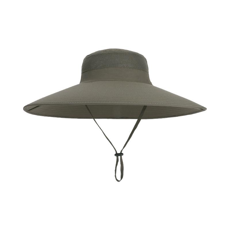 Summer Widened Brim Sun Hat Men's Outdoor Mountaineering Fishing Sun Protection Hat Quick Drying Waterproof Breathable Bucket Hat