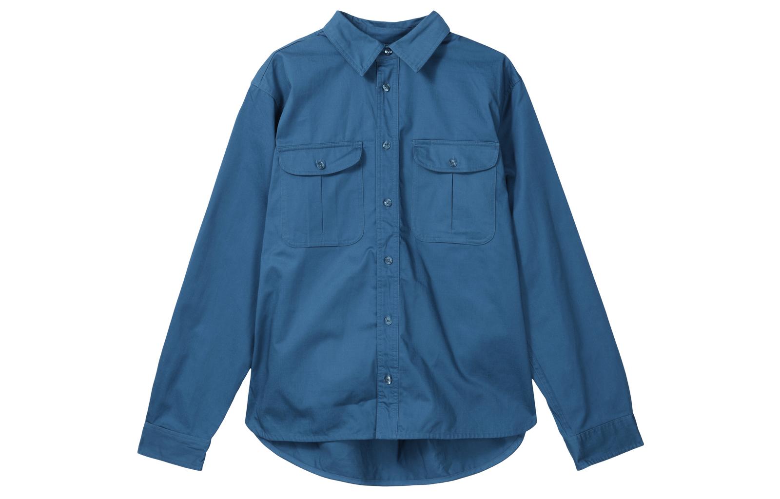 Nike Solid Color Button Workwear Casual Single-Breasted Polo Long Sleeve Shirt M