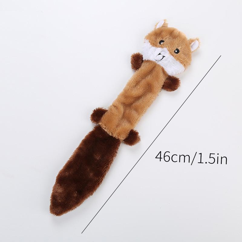 Durable Plush Dog Toy Squirrel Raccoon Interactive Chew Teeth Grinding Skin Shell Pet Supplies коричневый