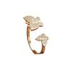 SCIONE New Fashion Butterfly Ring Ladies High-grade Luxury Zircon Butterfly Opening Forefinger Ring Jewelry