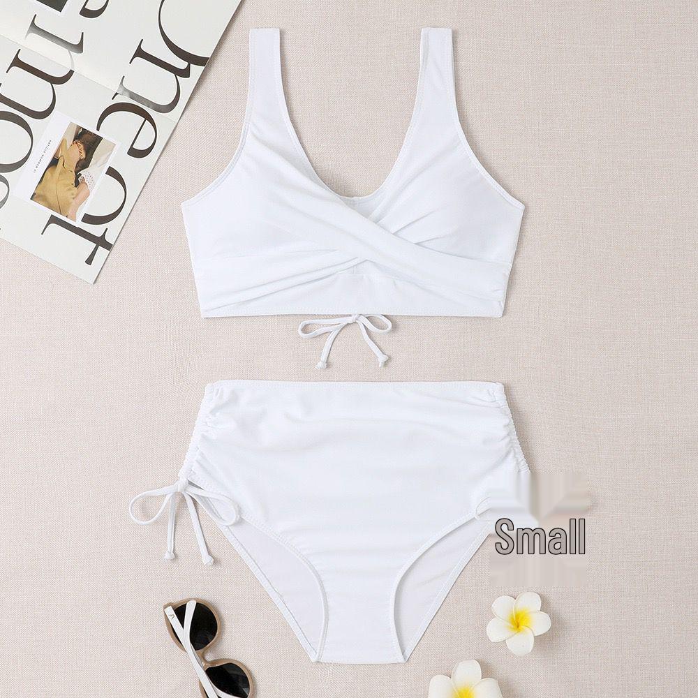 Solid Color European and American Two-Piece Bikini Swimwear Set