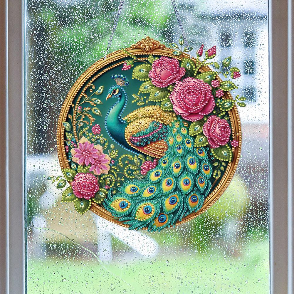 Diamond Painting Hanging Pendant 5D DIY Diamond Painting Dots Pendant Rhinestone Diamond Art Window Pendants for Window Decor