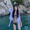 Retro Color Blocking Sexy Leopard Print Hot Girl Split Bikini Niche High-end Feeling Small Chest Slimming Vacation Swimsuit
