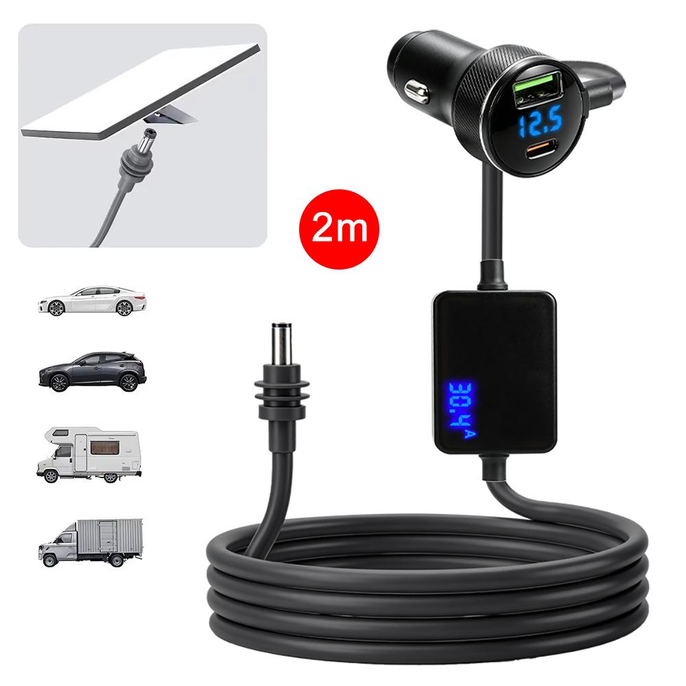 For Starlink Charger USB Type C Lighter Car Charger with Digital Voltmeter Waterproof Extension Car Accessories