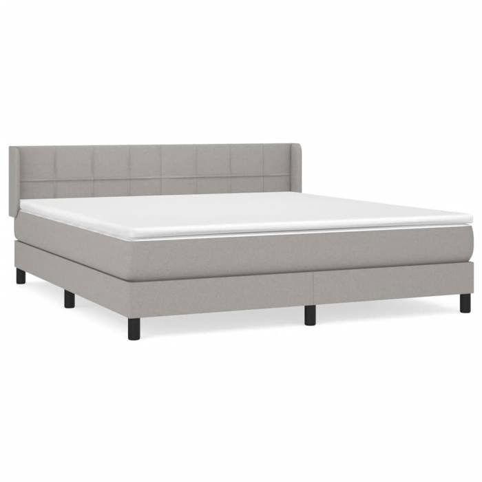Maison Exclusive - Sommier à lattes de lit avec matelas Gris clair 160x200cm Tissu