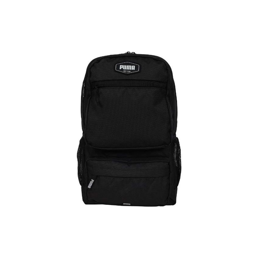 Puma Solid Color Simple Zipper Closure Polyester Backpack Unisex Backpack Black 09033801 Black