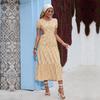 Kvinner Sexy Ryggløs Blomstrete Chiffon Strandkjole Sommer Stor Sving S-XL