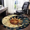 1pc Sun Moon Office Round Area Rug, Indoor Mat Suitable For Office, Under Office Chairs Bedroom Living Room Home Decor, Room Deco, 084