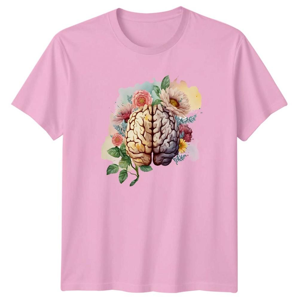 Floral Brain Unisextal Health Unisexs TShirt Psychology Birthday Gift For Her