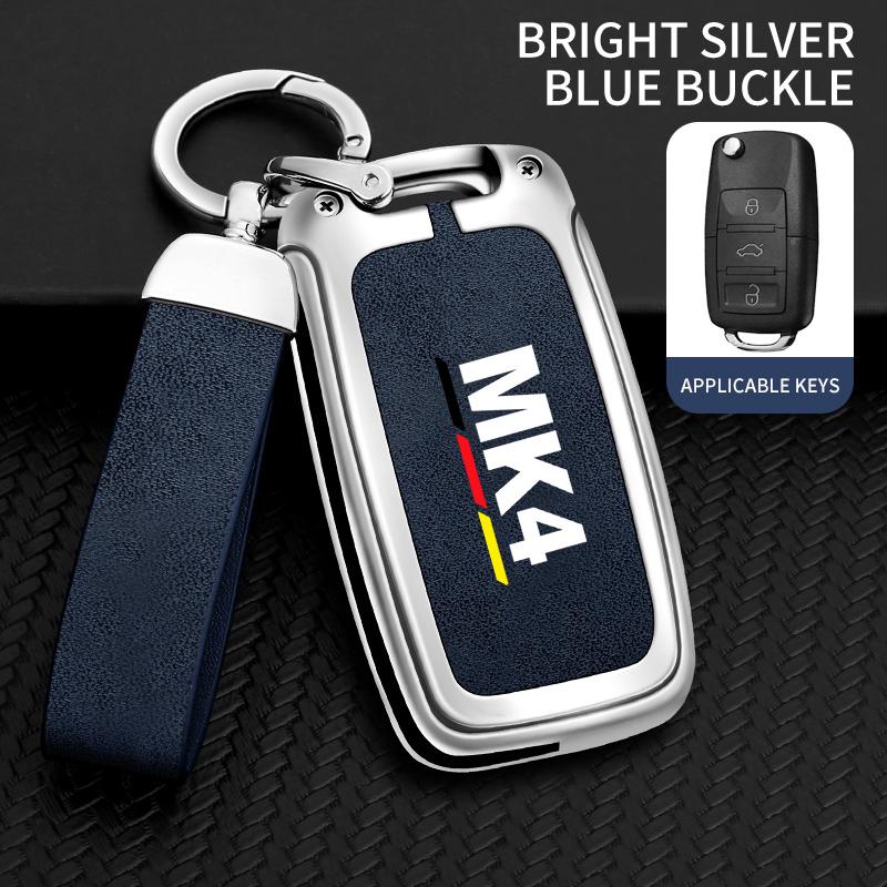 Auto TPU Zinc Alloy Key Case Bag For VW Volkswagen GOLF 4 MK4 Car Key Chain Car Metal Key Shell Interior Decoration Accessories
