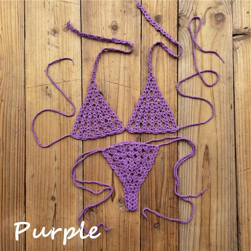 Bikini Micro Trendy Fatto a Mano all'Uncinetto