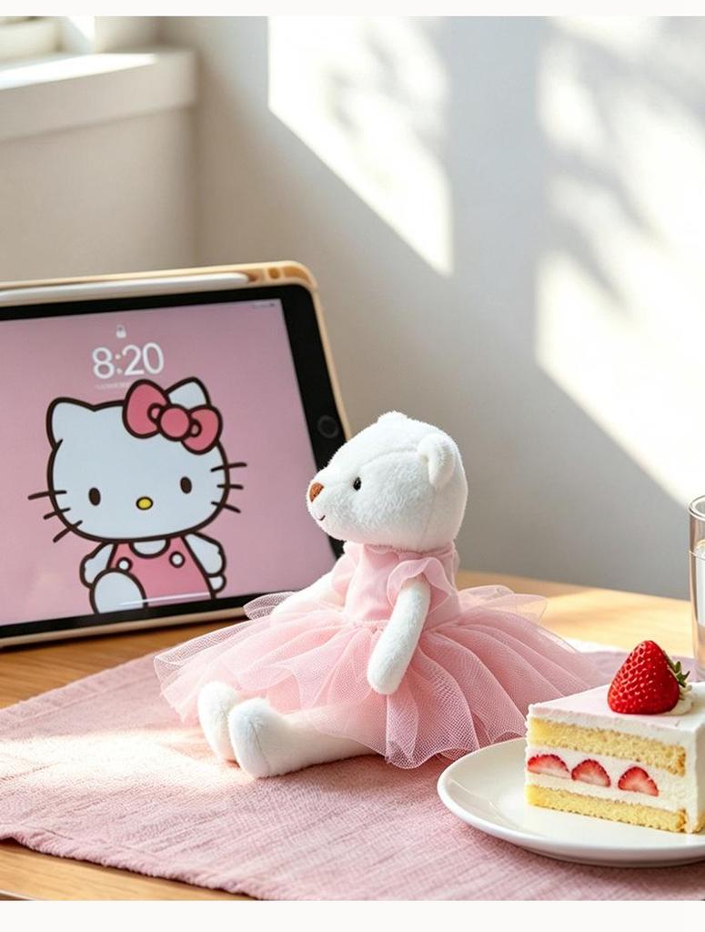 Charming Ballet Tutu Rabbit & Bear Plush Companion Doll for Girls' Sleep Comfort
