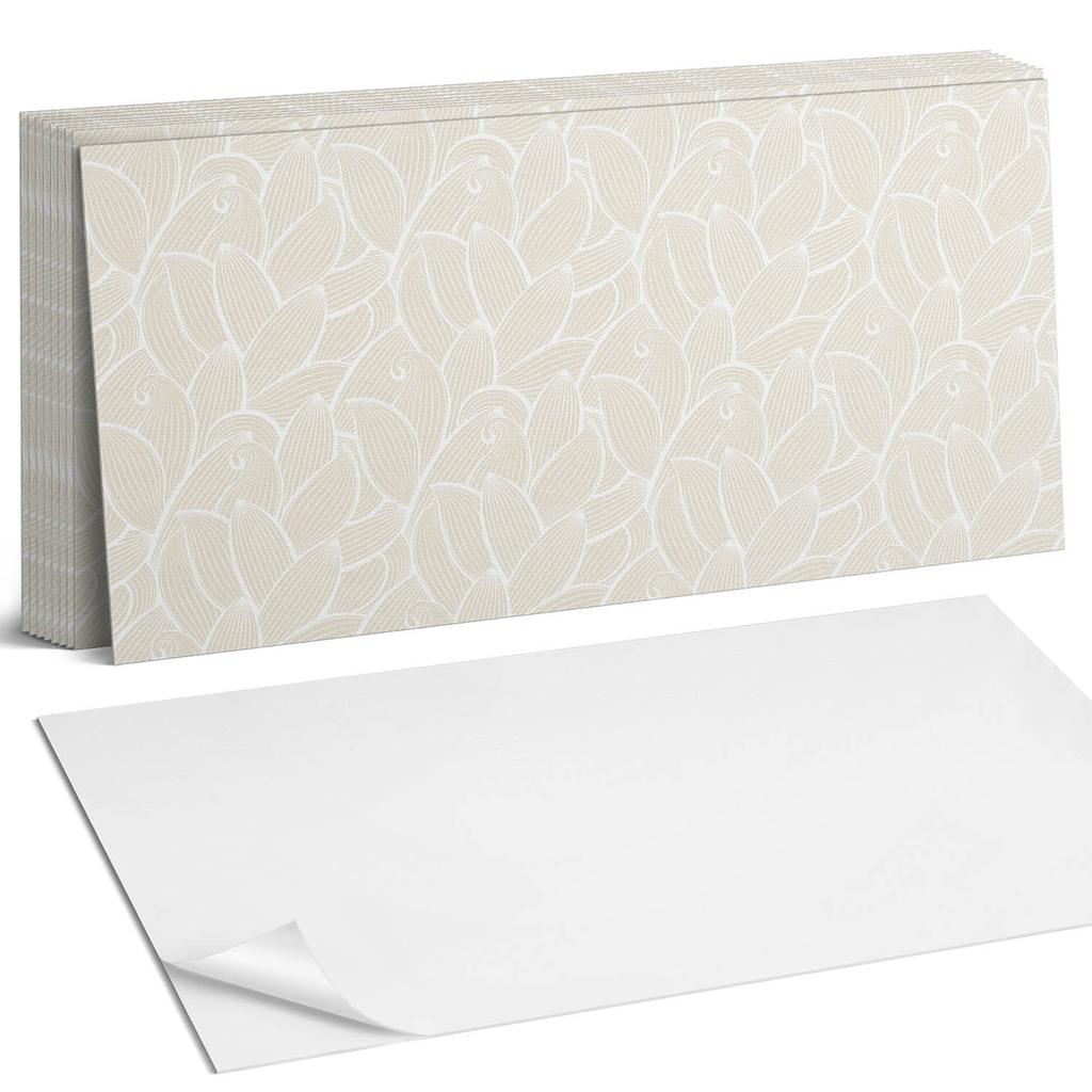 Kafelki Z Nadrukiem Winylowe Samoprzylepne Wzór Liści W Falach 10X40X20 Cm