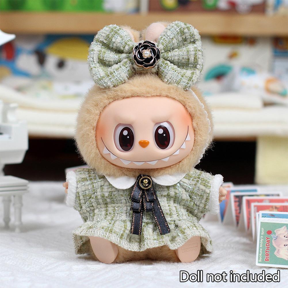 

Для куклы Лабубу 15/17 см Стильный набор одежды с комбинезоном Подвеска Милая одежда в ароматном стиле Для V1/V2 Лабубу зелёный