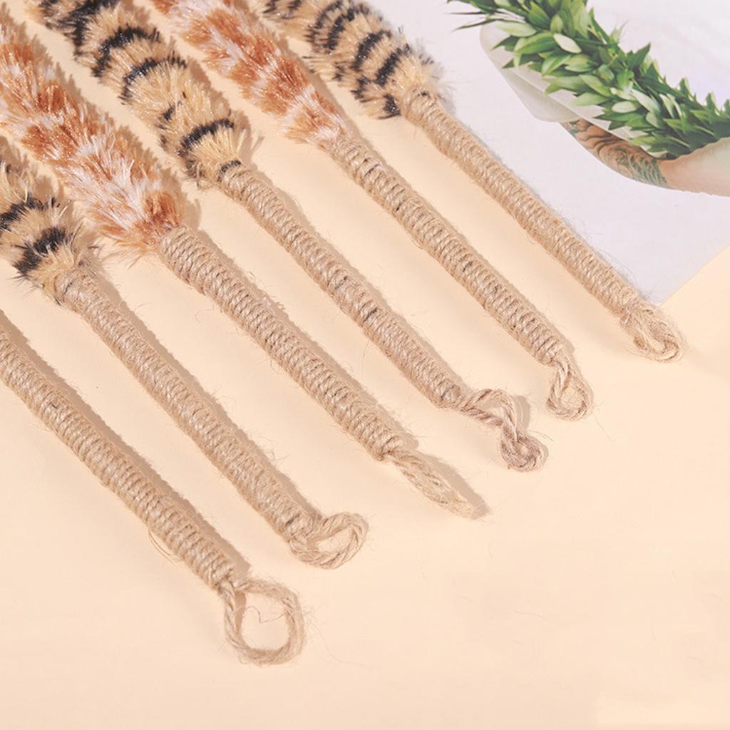 Realistic Feather Duster Wand Jute Handle Interactive Play Toy