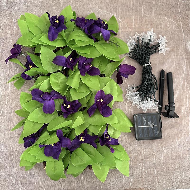Retractable Grille with Faux Greenery for Balcony or Garden Decoration