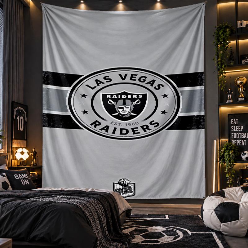 Arazzo da Appendere a Parete Stampa Las Vegas Raiders Tessuto per Soggiorno Camera da Letto Decorazione per la Casa