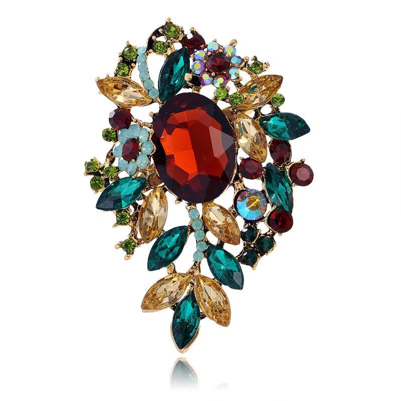 

Luxury Full Crystal Exaggerated Broocch For Women Men Elegant Rhinestone Waterdrop Pin Lady Clothing Coat Corsages Accessories A10