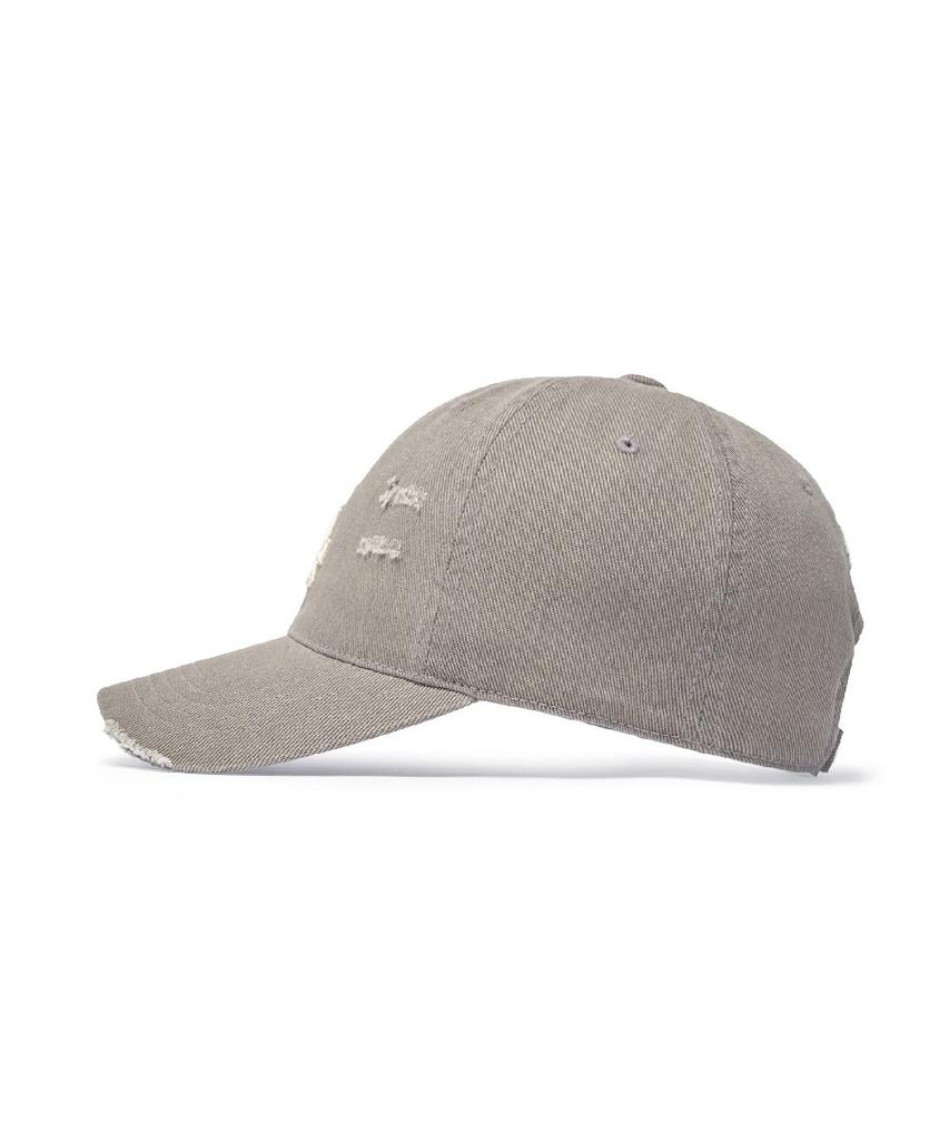Emelbi Damaged Washed Unstructured Ball Cap La (Grey)