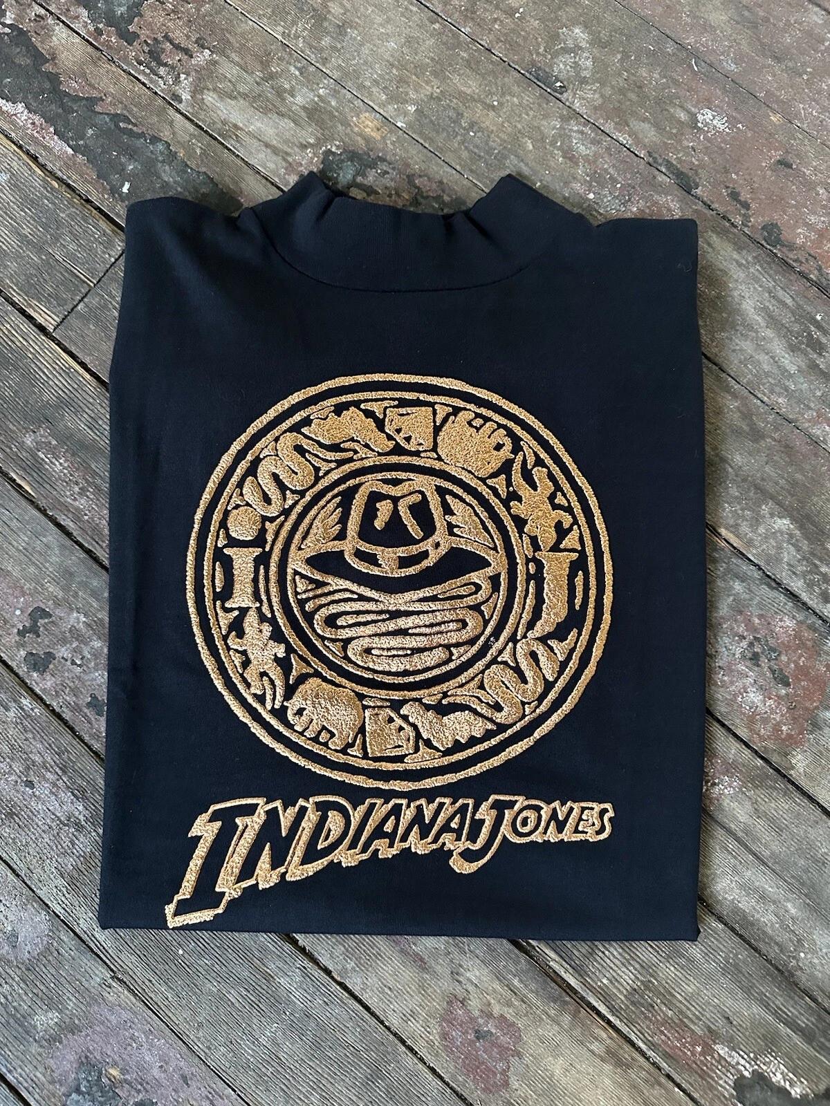 Vintage Indiana Jones Movie Promo Shirt Men’s XL Black Gold 90s 2XL