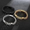Men's Fashion Double-Layer Square Chain Titanium Steel Bracelet with Magnetic Clasp