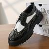 Fashion Men Casual Office Business Formal Oxford Thick Bottom Dress Shoes Men Gentleman Outdoor Patent Leather Wedding Shoes Fashion