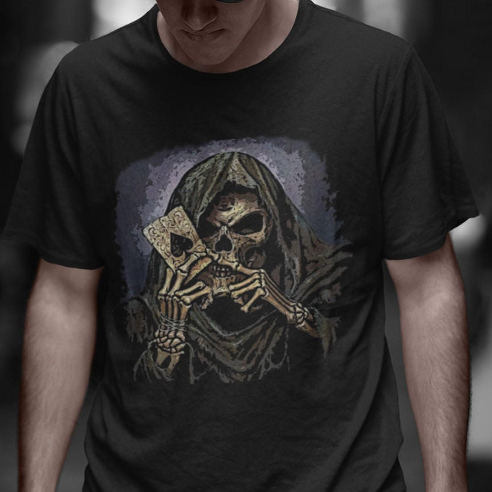 Grim Reaper Shirt,Skulls Shirt, Skeleton Shirt, Goth Shirt, Halloween Shirt #32 S